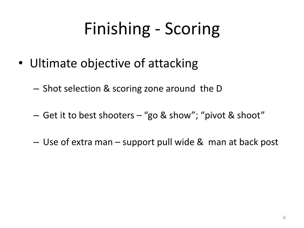 finishing scoring