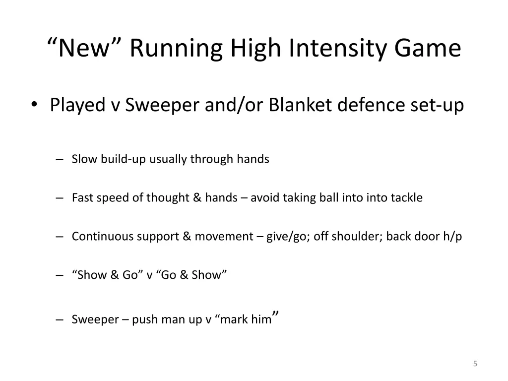 new running high intensity game