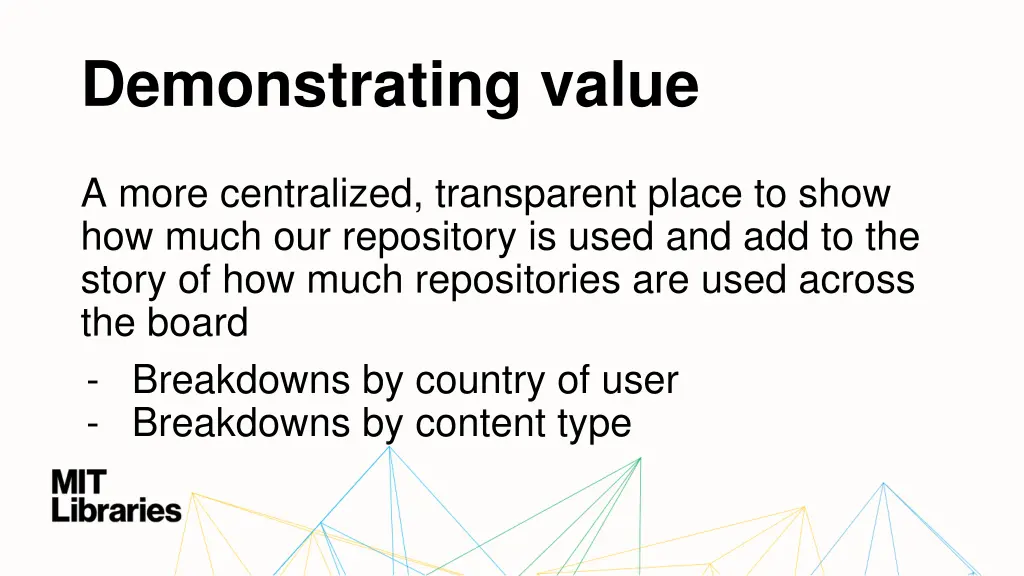 demonstrating value