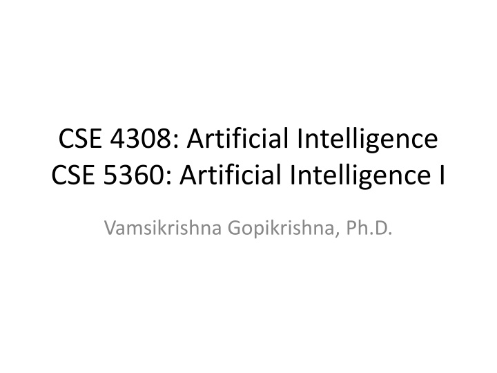 cse 4308 artificial intelligence cse 5360