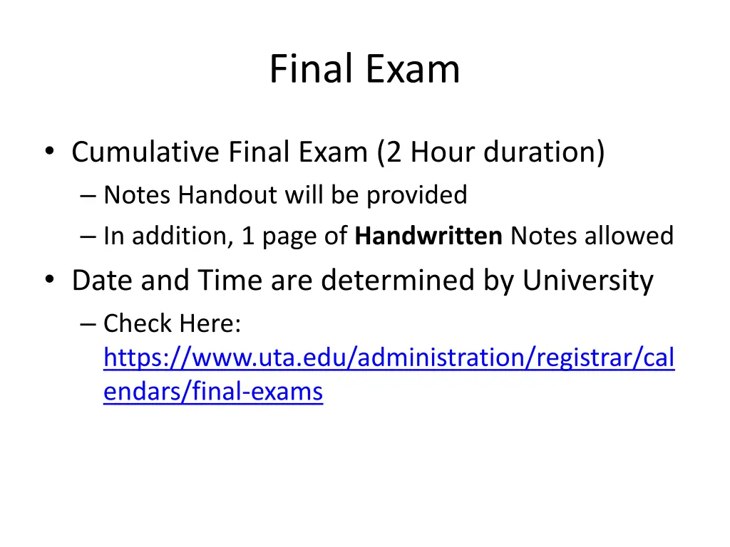 final exam