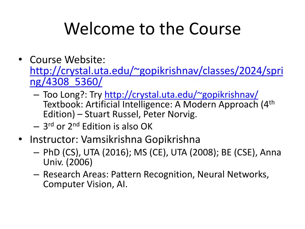 welcome to the course