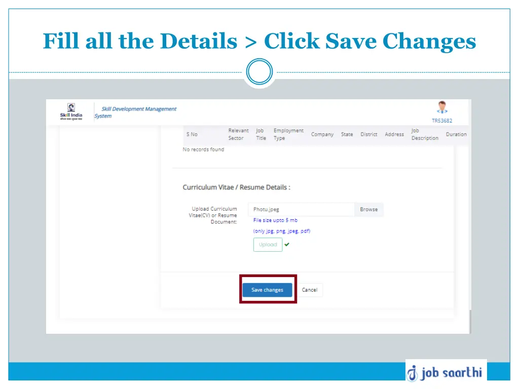 fill all the details click save changes