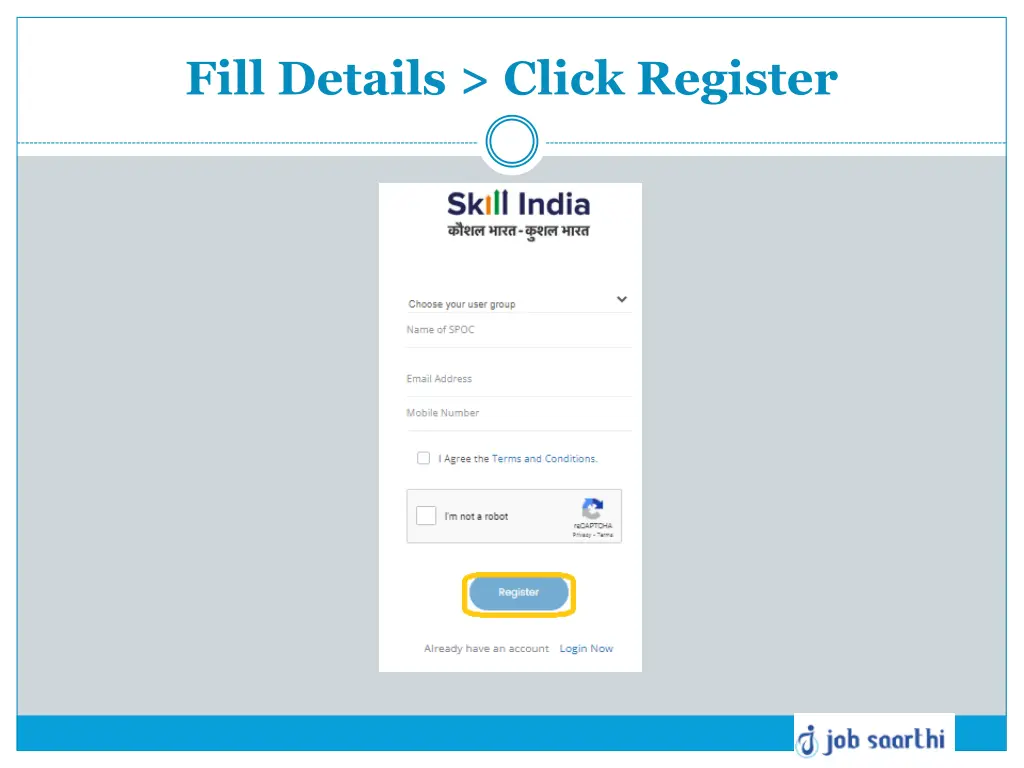 fill details click register
