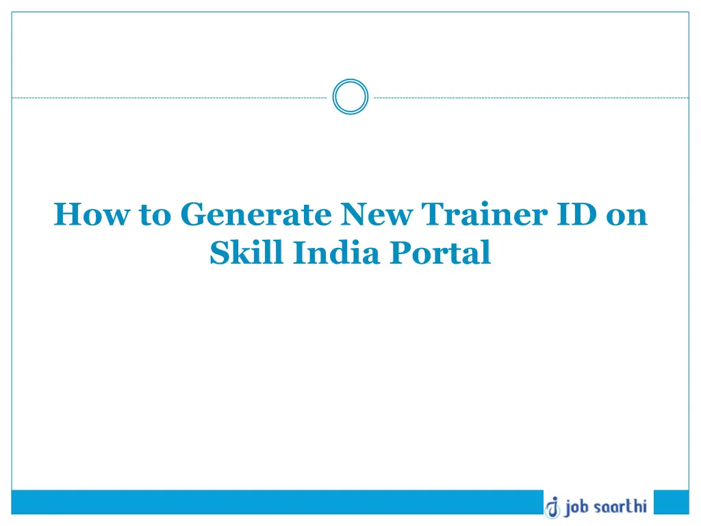 how to generate new trainer id on skill india