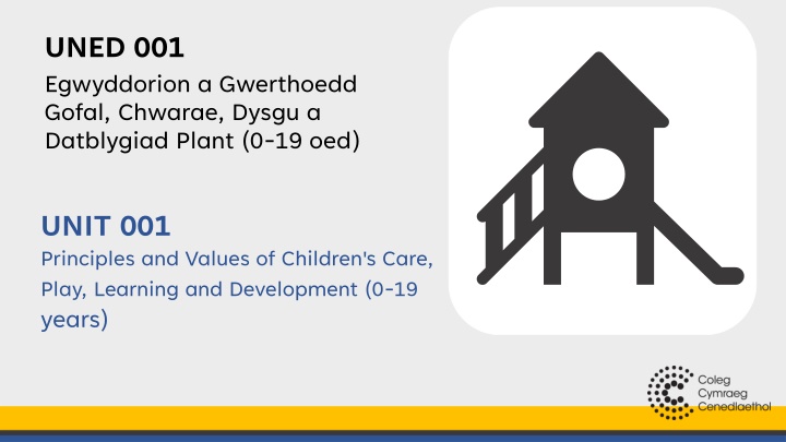 uned 001 egwyddorion a gwerthoedd gofal chwarae