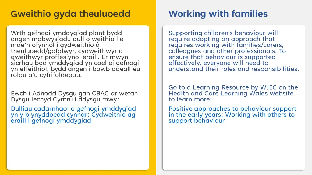 working with families