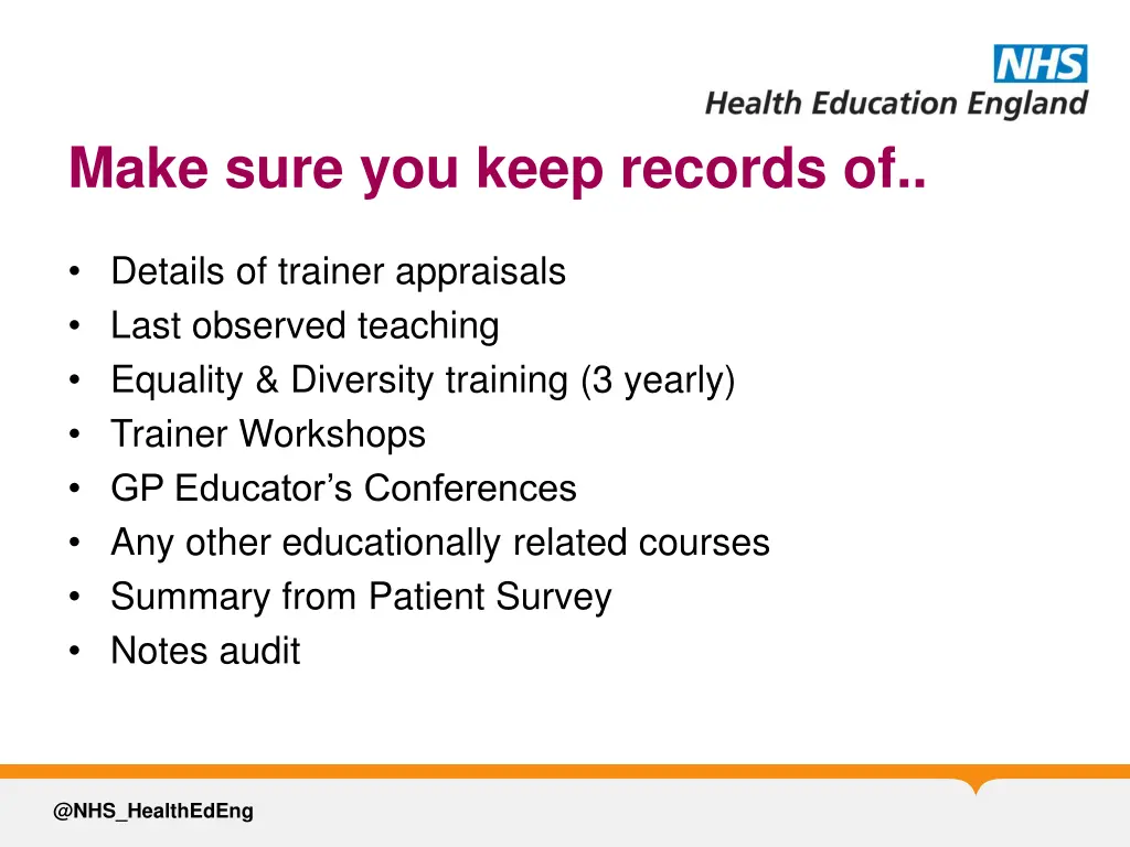 make sure you keep records of