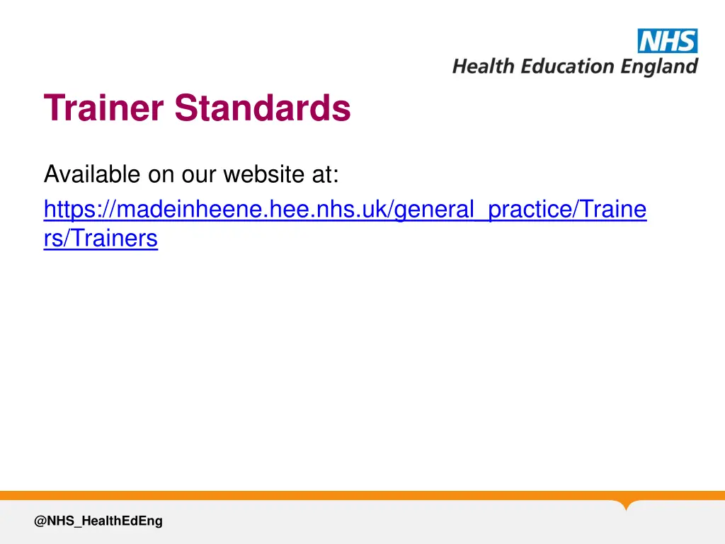 trainer standards