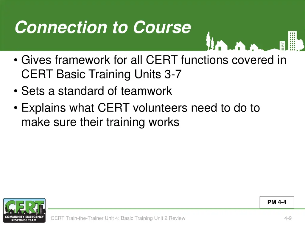connection to course unit 4
