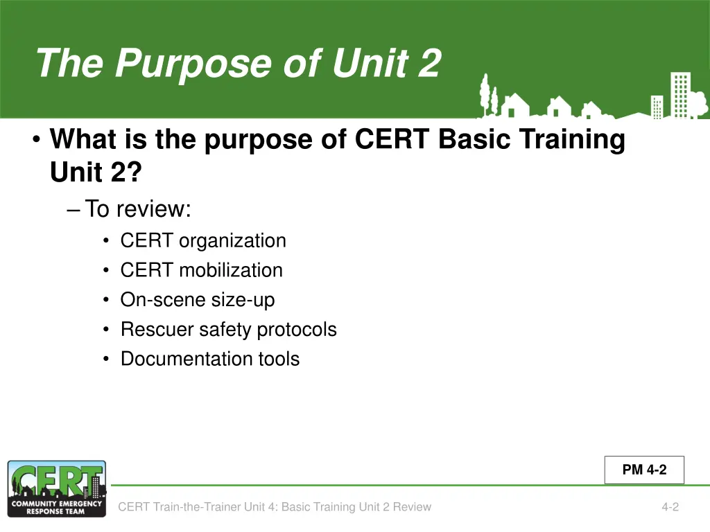 the purpose of unit 2