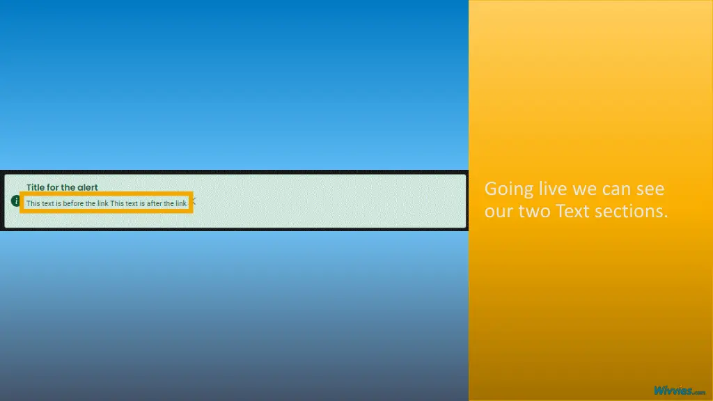going live we can see our two text sections