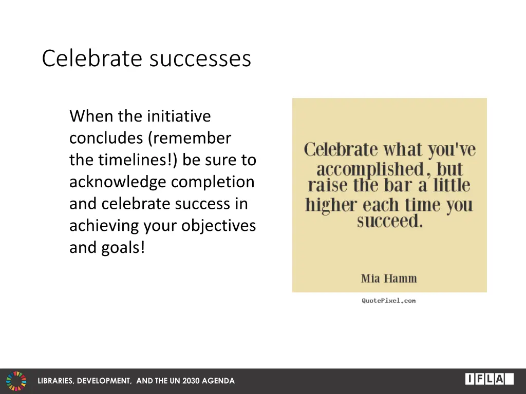 celebrate successes