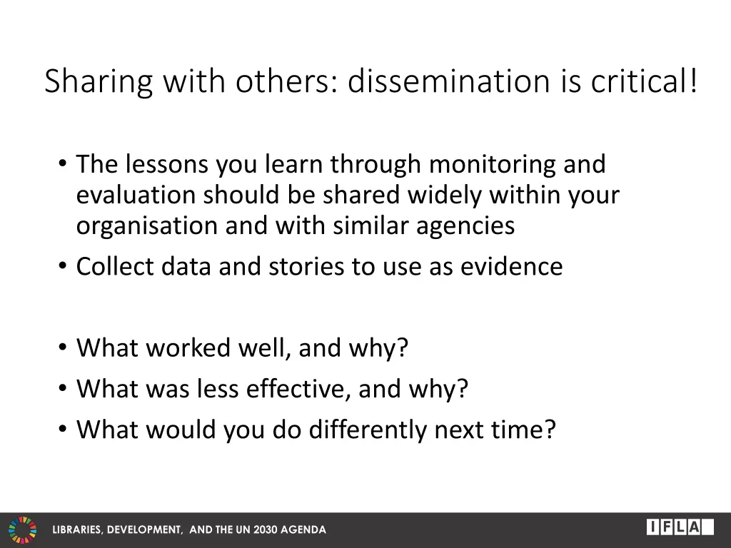 sharing with others dissemination is critical