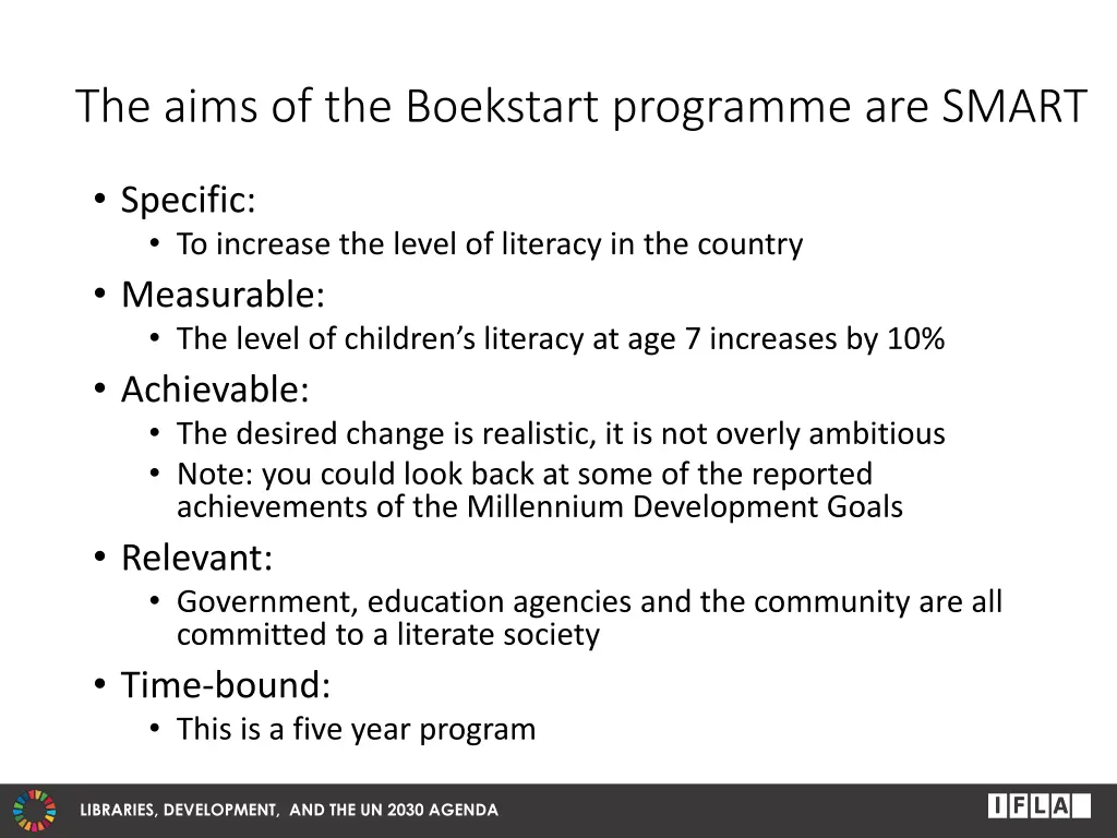 the aims of the boekstart programme are smart