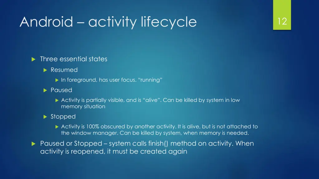 android activity lifecycle