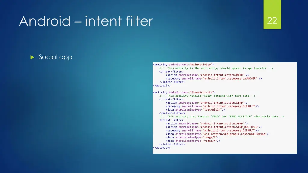 android intent filter 2