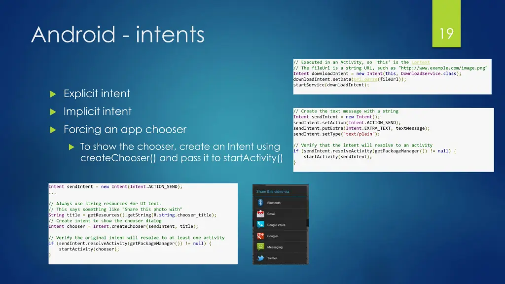 android intents