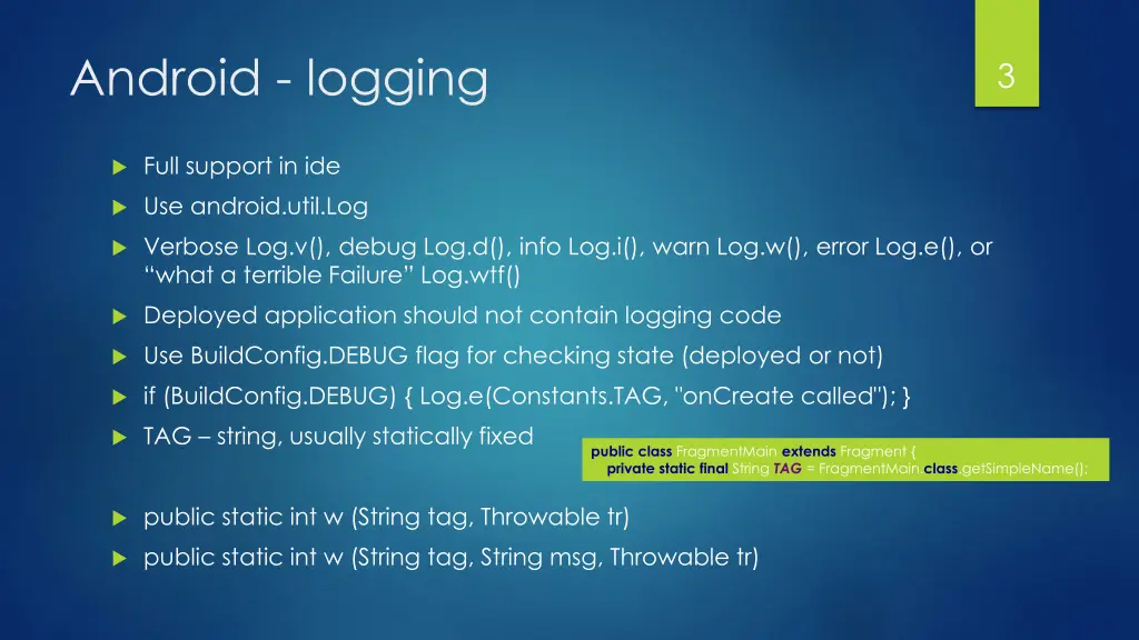 android logging