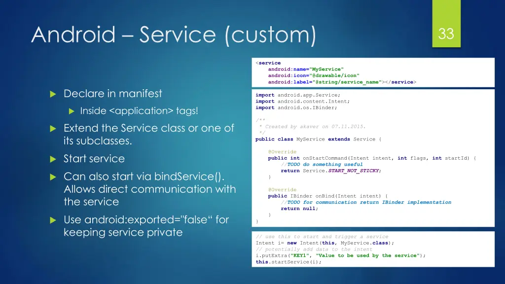 android service custom