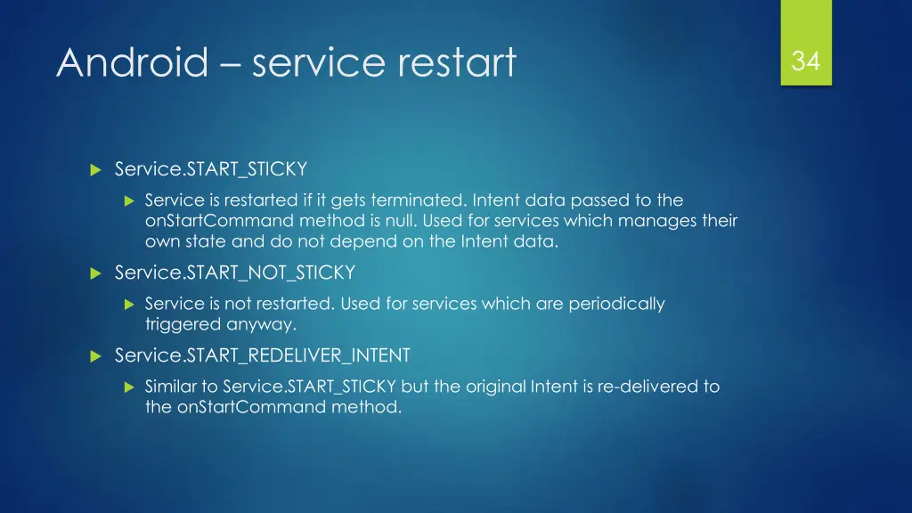 android service restart