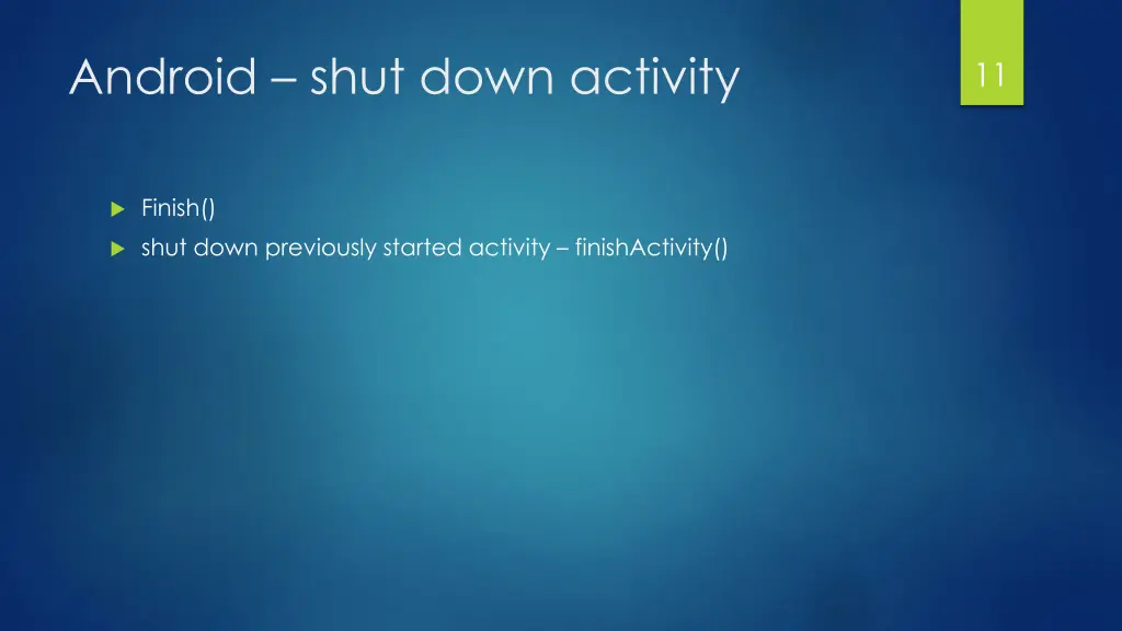 android shut down activity