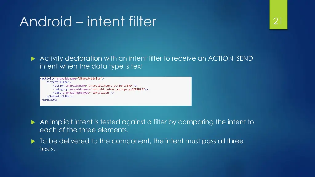 android intent filter 1