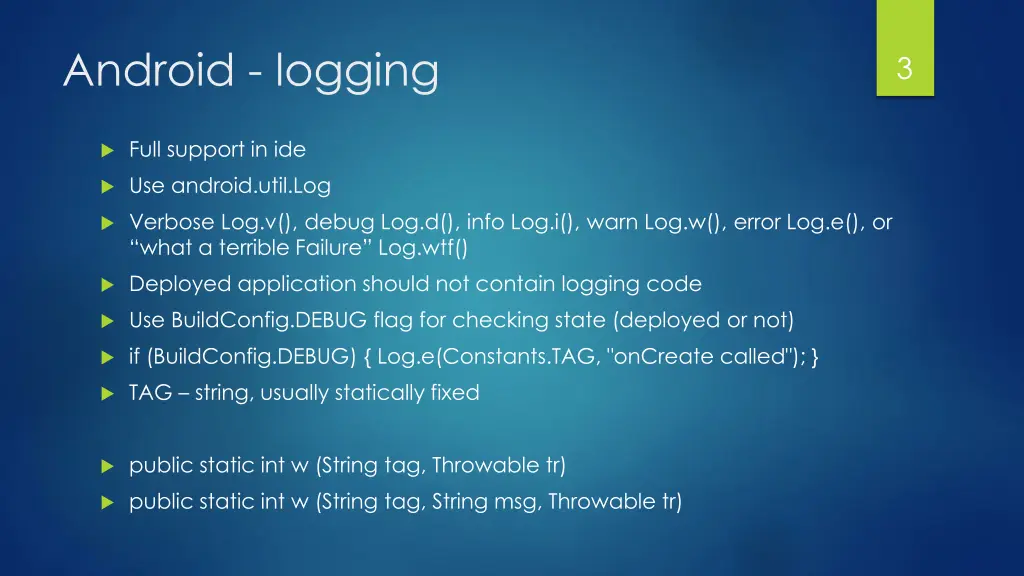 android logging