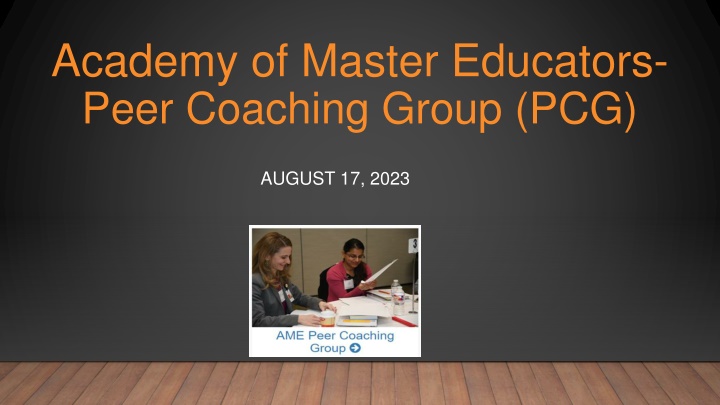 academy of master educators peer coaching group