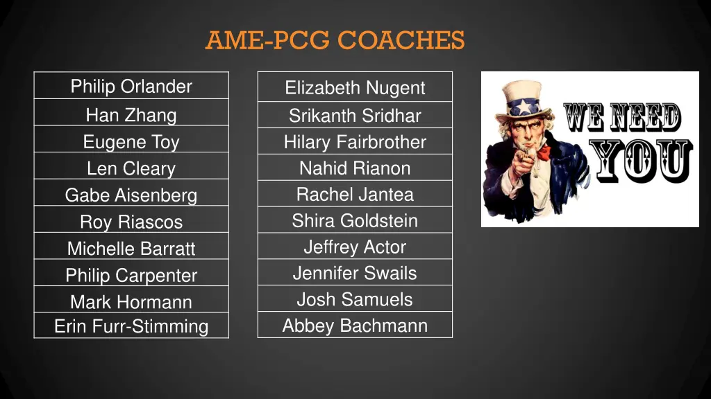 ame pcg coaches