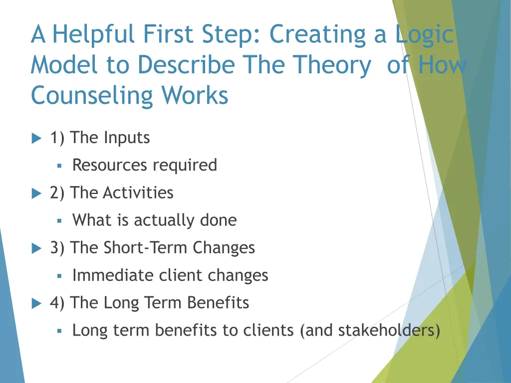 a helpful first step creating a logic model