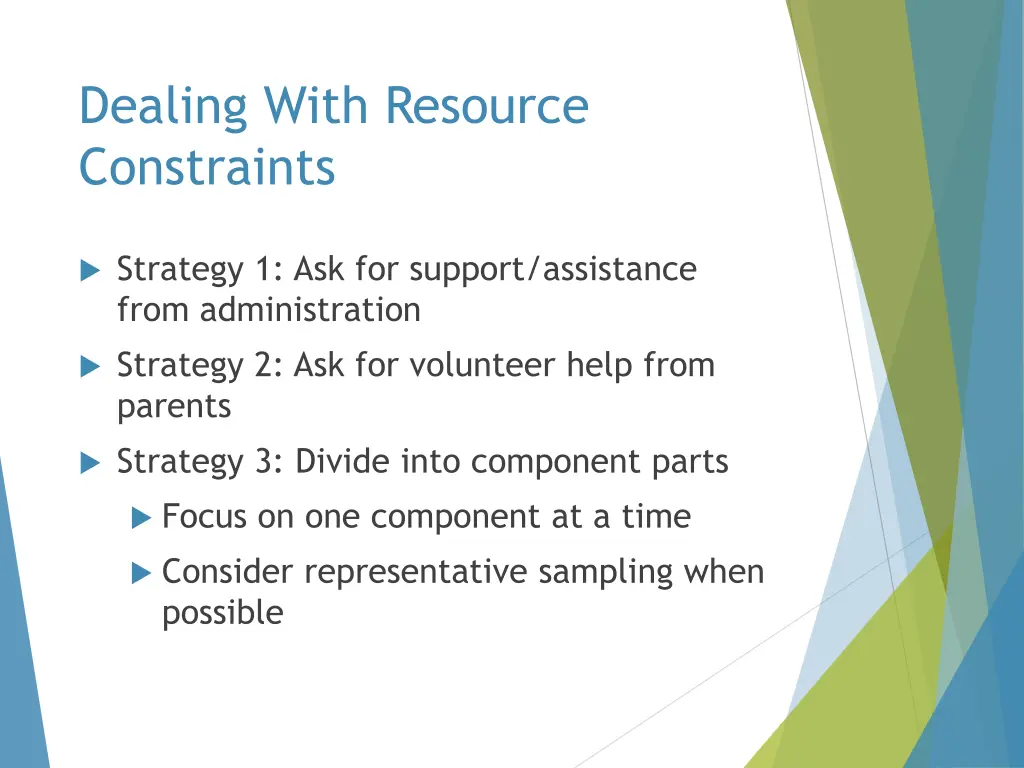 dealing with resource constraints