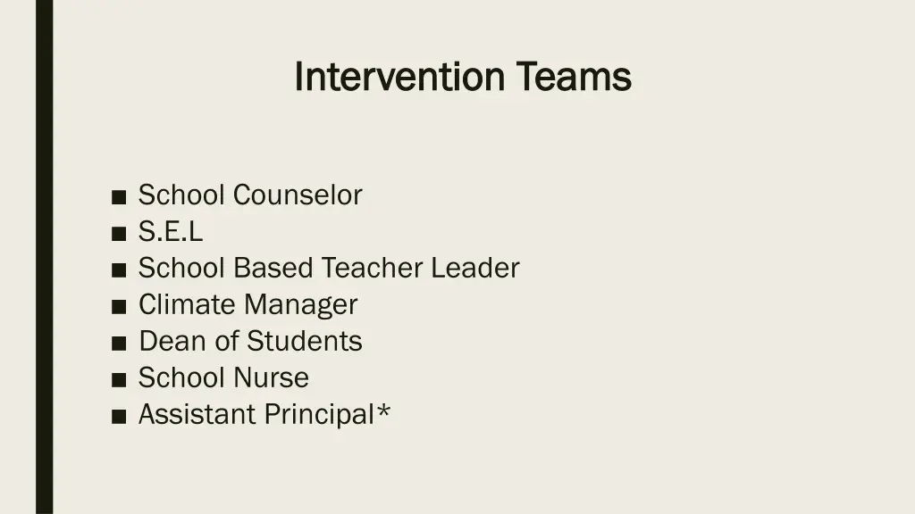 intervention teams intervention teams