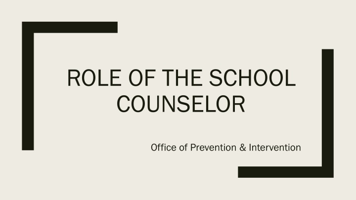 role of the school counselor