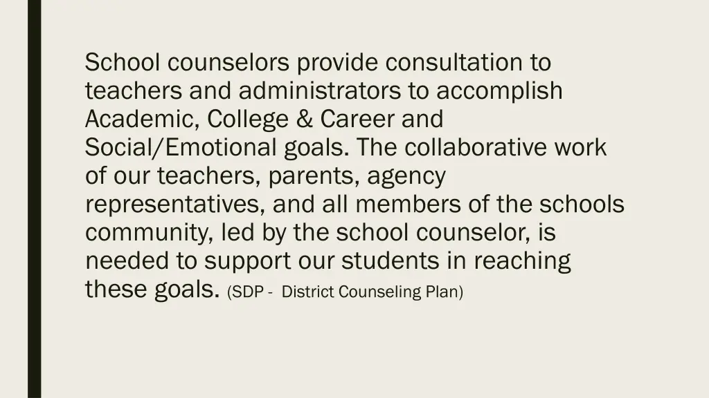school counselors provide consultation