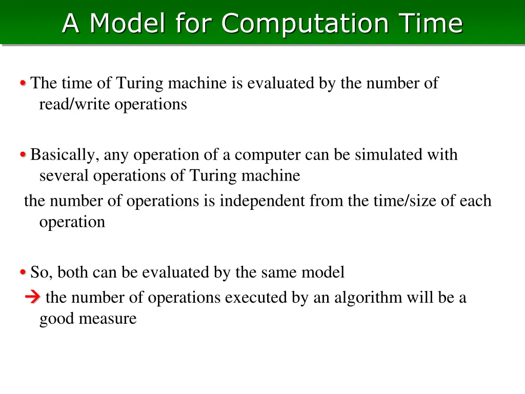 a model for computation time