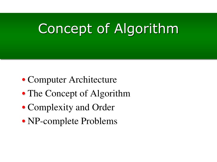 concept of algorithm