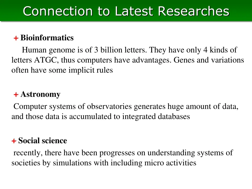 connection to latest researches 1