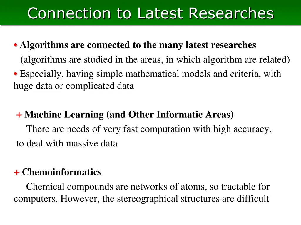connection to latest researches