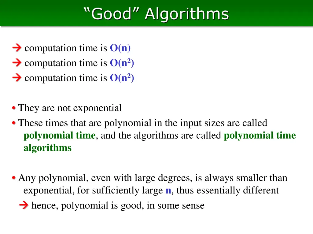 good algorithms
