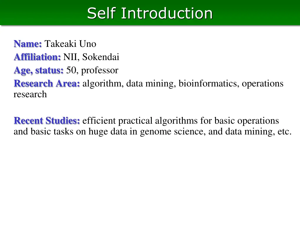 self introduction