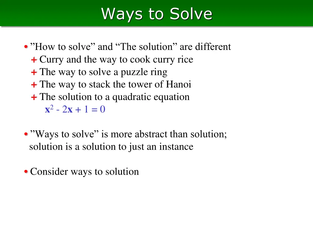 ways to solve