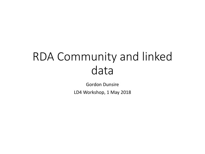 rda community and linked data