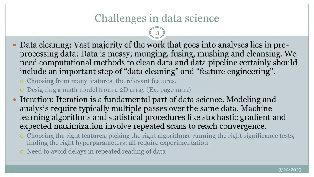 challenges in data science