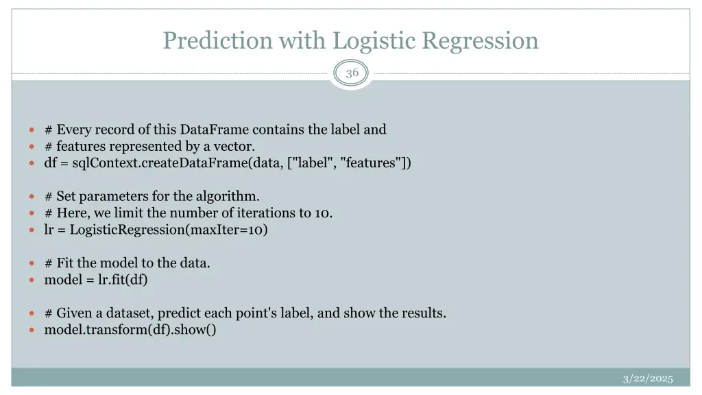prediction with logistic regression