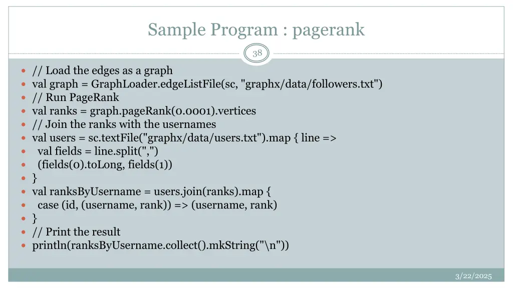 sample program pagerank