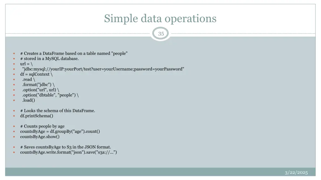 simple data operations