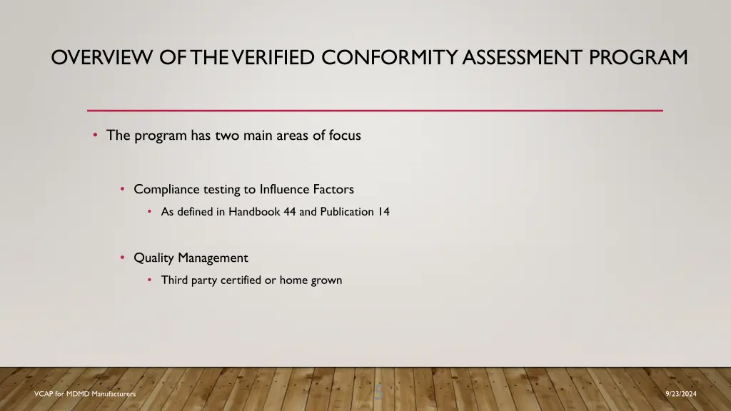 overview of the verified conformity assessment 3