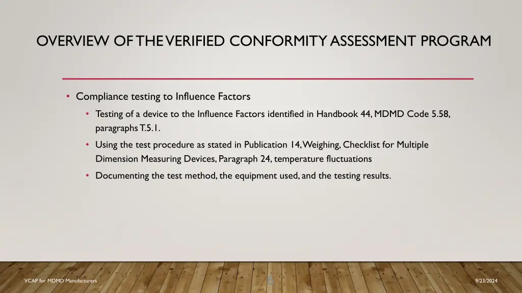 overview of the verified conformity assessment 4