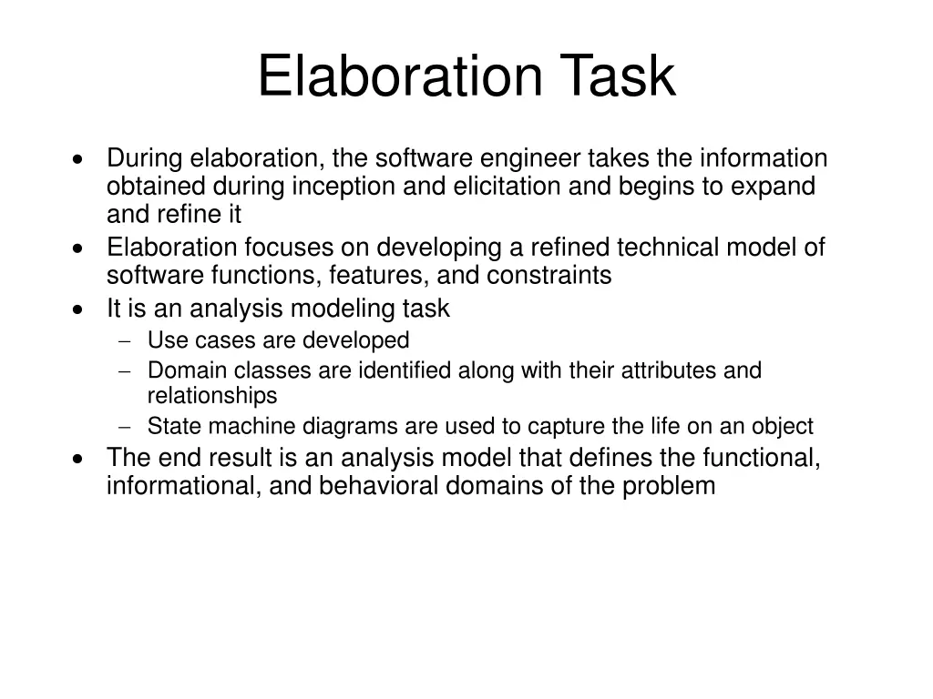 elaboration task